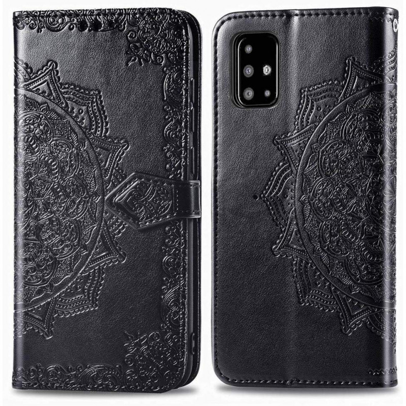 Фото Кожаный чехол (книжка) Art Case с визитницей для Samsung Galaxy A51 (Черный) на vchehle.ua