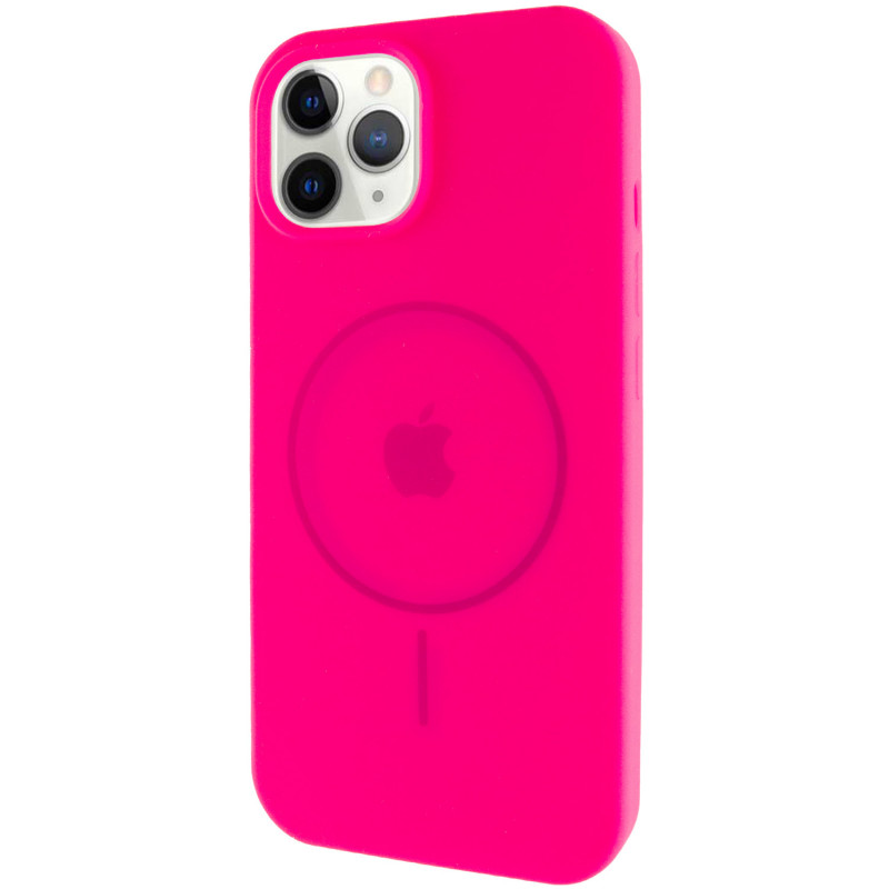 Чехол Silicone Case Full Protective (AA) with Magnetic Safe для Apple iPhone 11 Pro Max (6.5") (Розовый / Barbie pink)