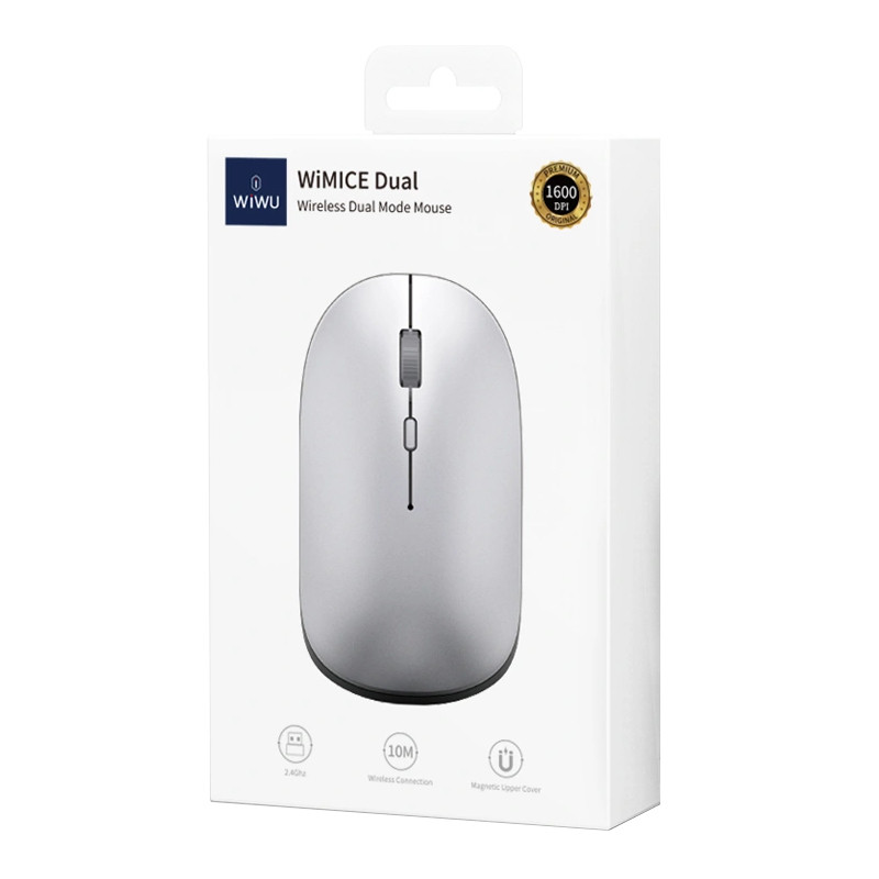 Купити Бездротова миша WIWU WM110 Office Mouse (2.4G+Bluetooth) (Silver) на vchehle.ua