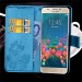 Фото Кожаный чехол (книжка) Four-leaf Clover с визитницей для Samsung J500H Galaxy J5 (Синий) на vchehle.ua