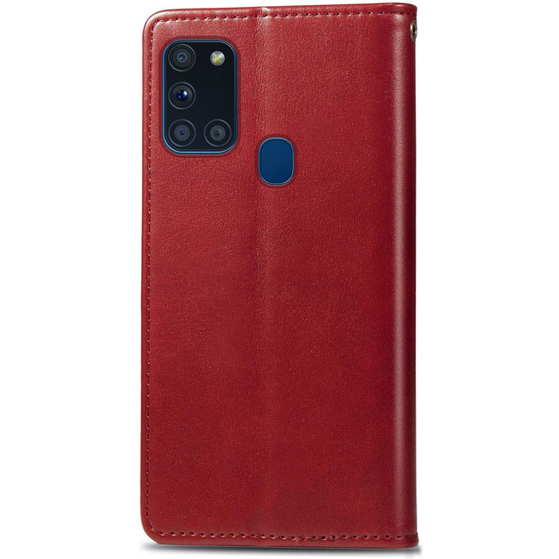 Фото Кожаный чехол-книжка GETMAN Gallant (PU) для Samsung Galaxy A21s (Красный) в магазине vchehle.ua