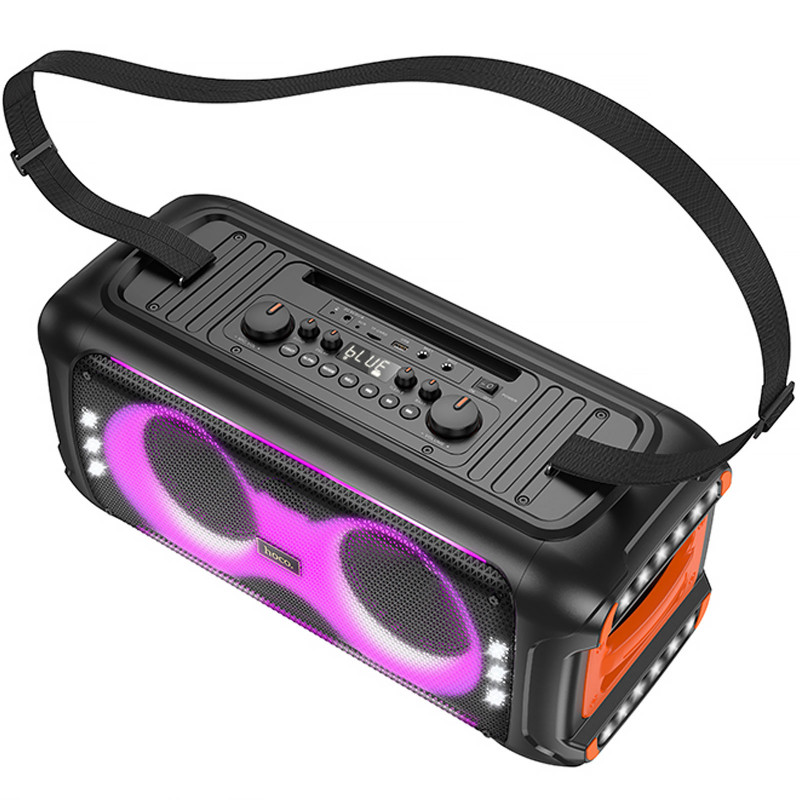 Фото Bluetooth колонка Hoco HA9 Kayman + два микрофона (Black) на vchehle.ua