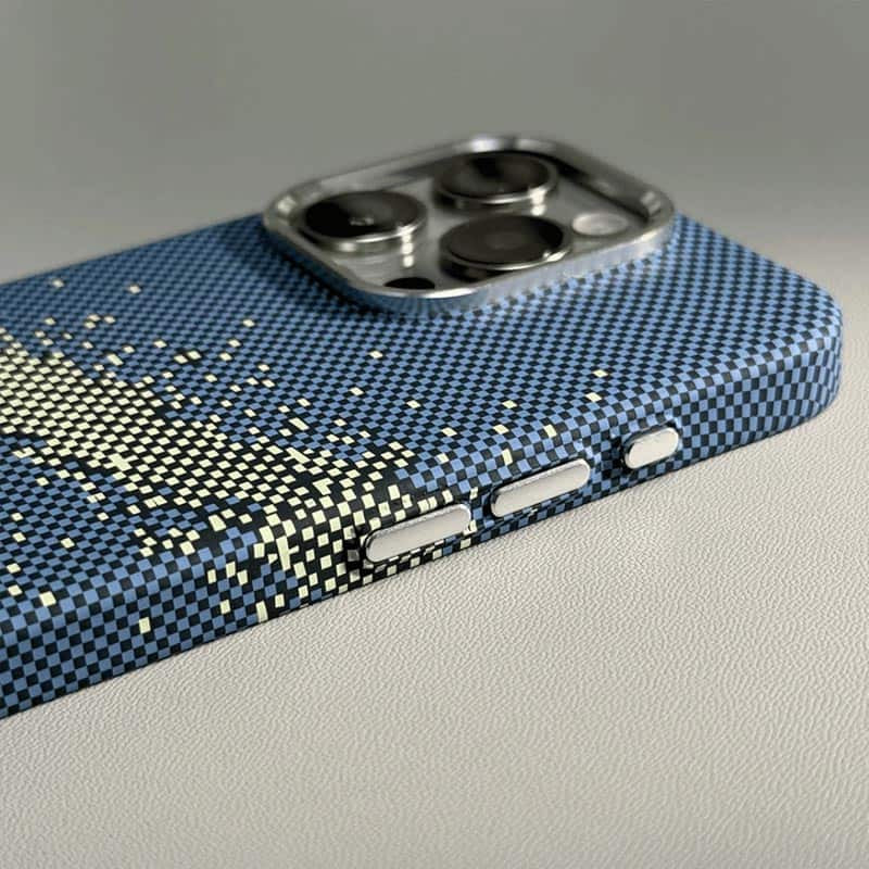 Фото Пластикова накладка Kevlar with Magnetic Safe на Apple iPhone 14 Pro Max (6.7") (Blue) в маназині vchehle.ua