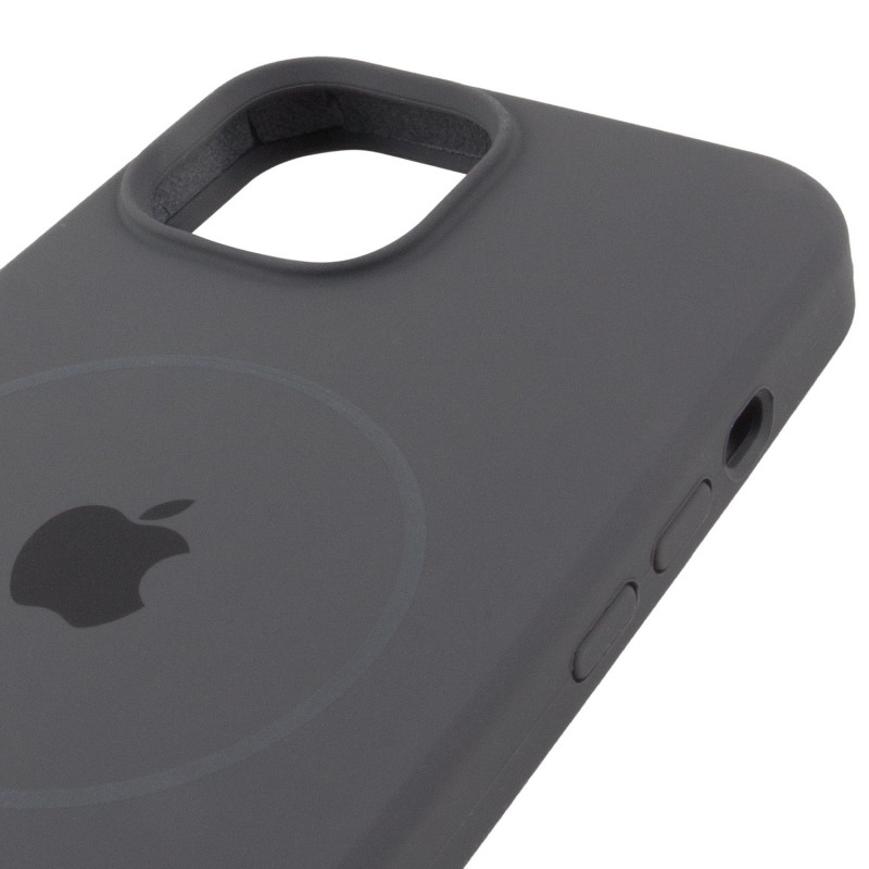 Чохол Silicone Case Full Protective (AA) with Magnetic Safe на Apple iPhone 12 Pro Max (6.7") (Сірий / Dark Gray) в магазині vchehle.ua