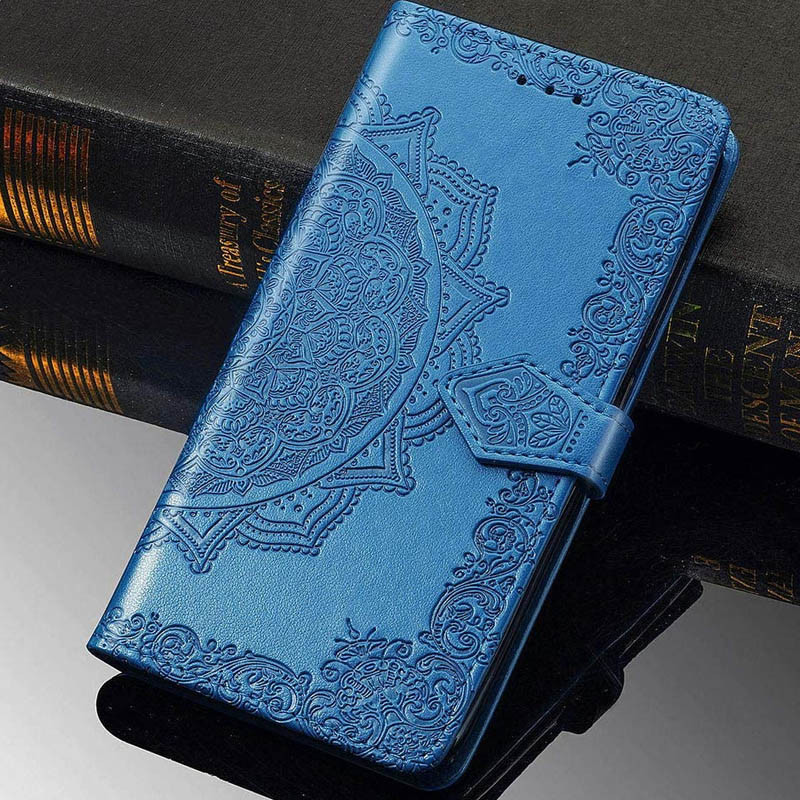 Купить Кожаный чехол-книжка Art Case с визитницей для Samsung Galaxy A21s (Синий) на vchehle.ua