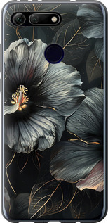 Чехол Черные цветы для Huawei Honor View 20