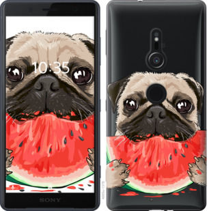 

Чохол Мопс і кавун на Sony Xperia XZ2 H8266 843671