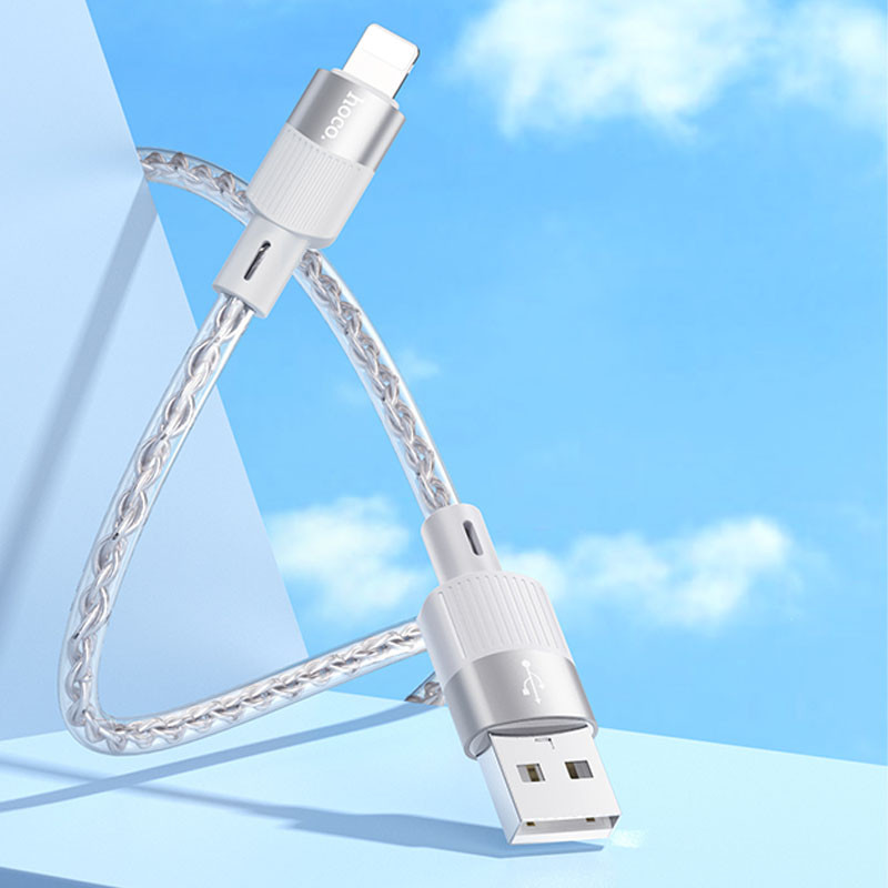 Дата кабель Hoco X99 Crystal Junction USB to Lightning (1m) (Gray) в магазине vchehle.ua