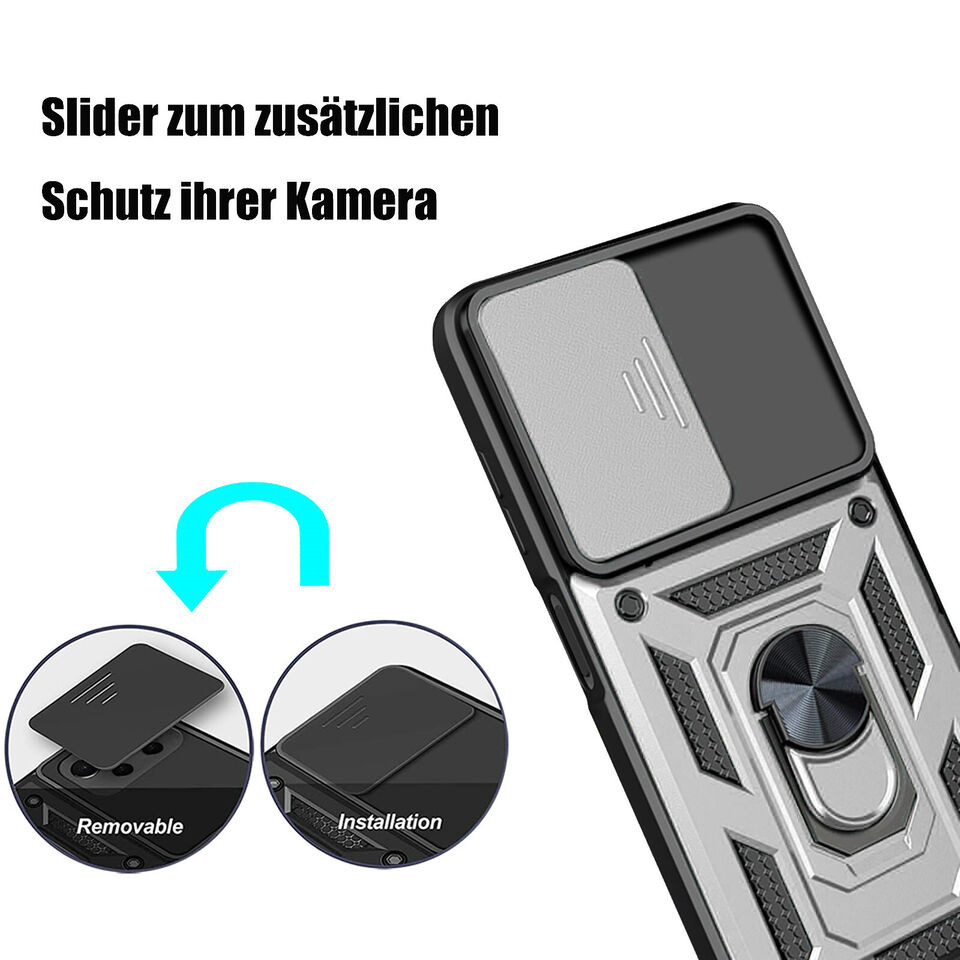 Заказать Ударопрочный чехол Camshield Serge Ring для Xiaomi Redmi 13C / Poco C65 (Серебряный) на vchehle.ua