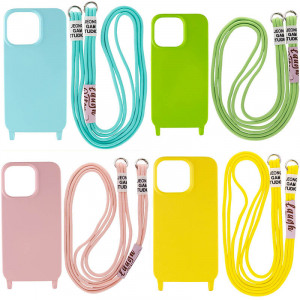 Чехол Cord case c длинным цветным ремешком для Apple iPhone 14 Pro (6.1")