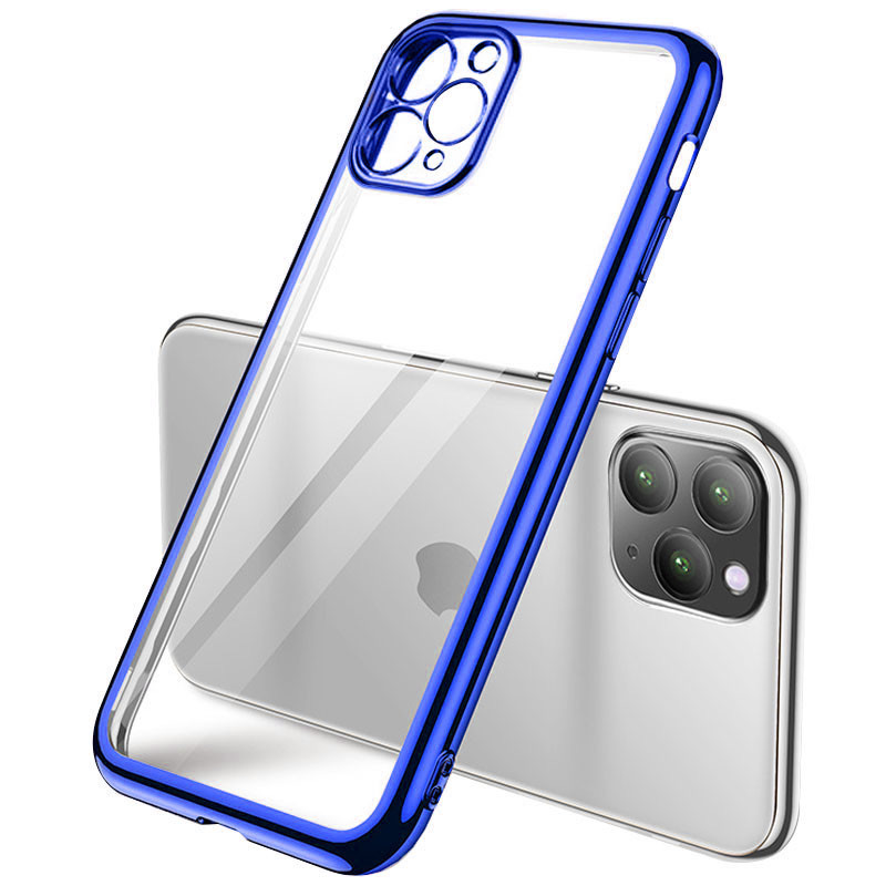 

Прозрачный силиконовый чехол глянцевая окантовка Full Camera для Apple iPhone 12 Pro Max (6.7") (Синий) 1132931