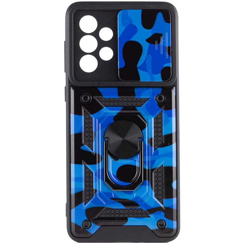 Фото Ударопрочный чехол Camshield Serge Ring Camo для Samsung Galaxy A73 5G (Синий / Army Blue) на vchehle.ua