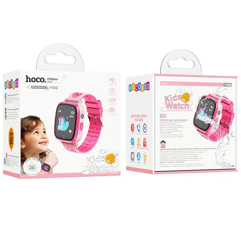 Фото Детские cмарт-часы Hoco Y100 with call function (Pink) в магазине vchehle.ua