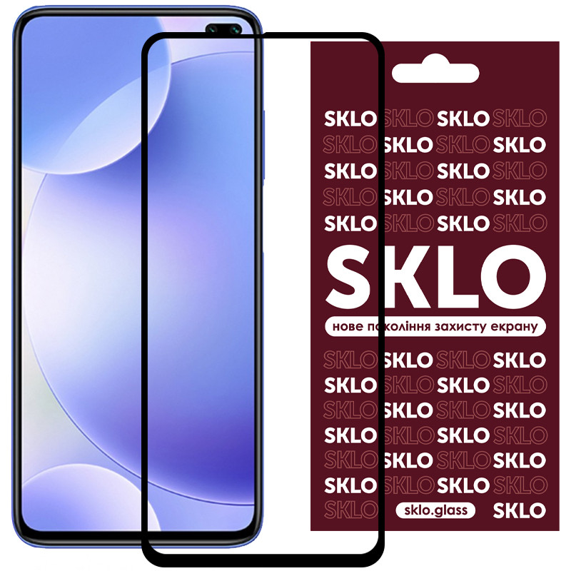 Защитное стекло SKLO 3D (full glue) для Xiaomi K30 / Poco X3 / X3 NFC / X3 Pro / Mi 10T/ Mi 10T Pro (Черный)