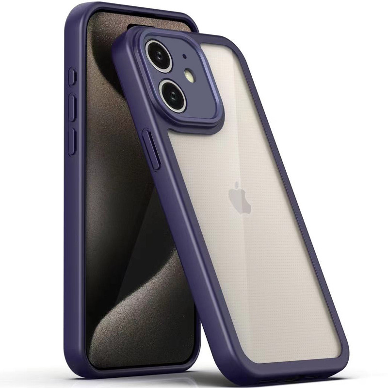 TPU чохол Transparent + Colour 1,5mm на Apple iPhone 12 (6.1") (Purple)