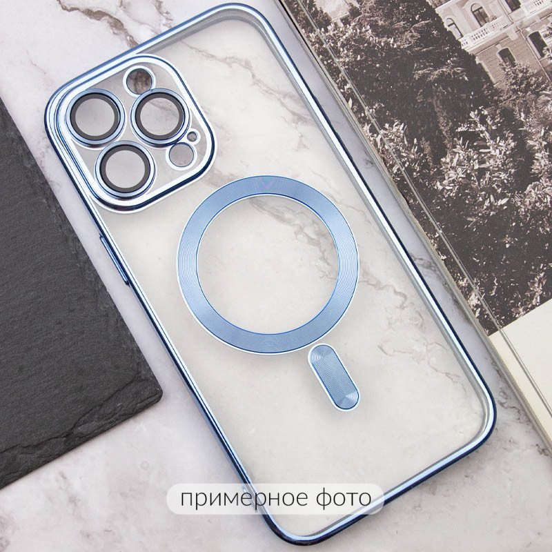 Фото TPU чехол Fibra Chrome with Magnetic safe для Apple iPhone 16 (6.1") (Sierra Blue) в магазине vchehle.ua