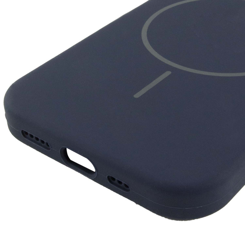 Купити Чохол Silicone Case Full Protective (AA) NO LOGO with Magnetic Safe на Apple iPhone 15 (6.1") (Темно-синій / Midnight blue) на vchehle.ua