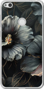 Чехол Черные цветы для Huawei P8 Lite (2017)