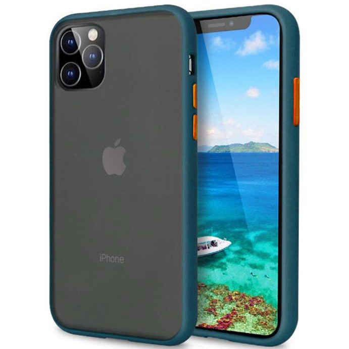 TPU+PC чехол LikGus Maxshield для Apple iPhone 11 Pro (5.8") (Сине-Зеленый / Marine Blue)