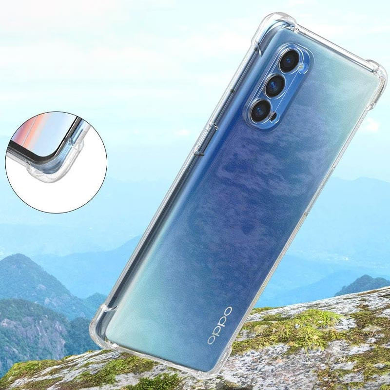 TPU чохол GETMAN Ease logo посилені кути Full Camera на Oppo Reno 4 Pro 5G (Прозорий (прозорий)) в магазині vchehle.ua