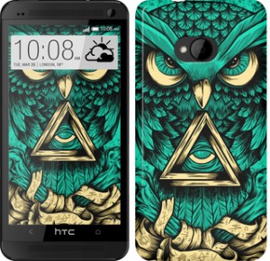 Чохол Сова Арт-тату на HTC One M7