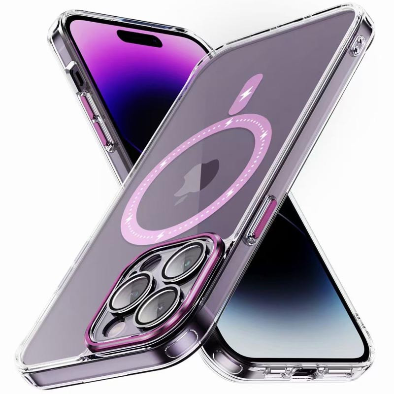 Фото Чехол TPU+PC Colorful with Magnetic Safe для Apple iPhone 13 Pro Max (6.7") (Pink) на vchehle.ua