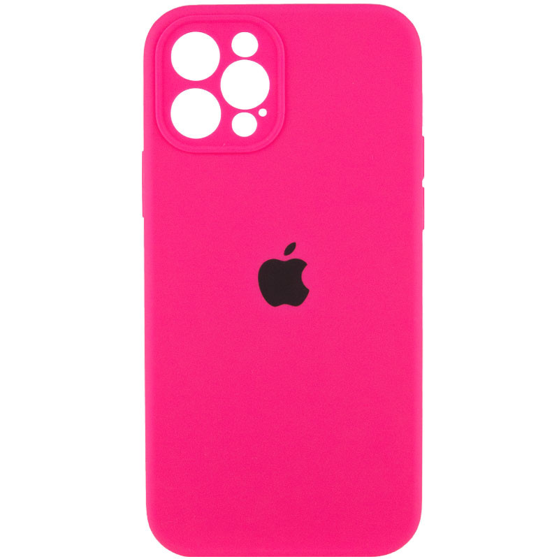 Чехол Silicone Case Full Camera Protective (AA) для Apple iPhone 12 Pro (6.1") (Розовый / Barbie pink)