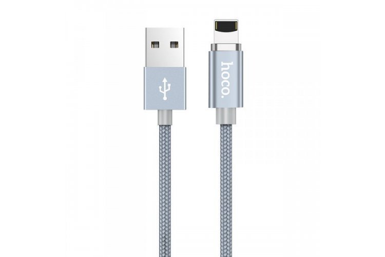 

Дата кабель Hoco U40А Magnetic плетеный USB to Lightning (1m) (Серый) 680415