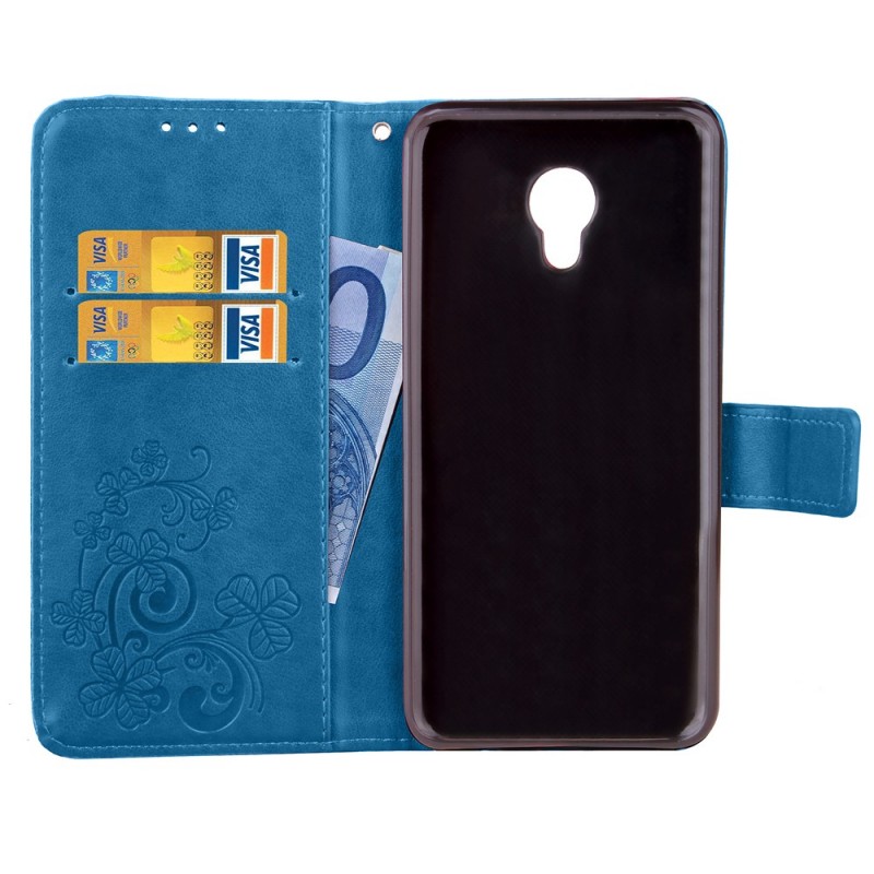 Купить Кожаный чехол (книжка) Four-leaf Clover с визитницей для Meizu M5 на vchehle.ua