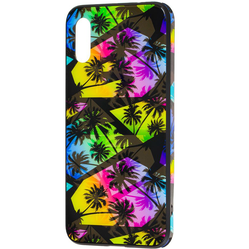 

TPU+Glass чехол Cute Print для iPhone XS (5.8") (Пальмы) 747506