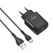 МЗП Hoco C72Q Glorious QC3.0 18W (1USB/3A) + Type-C (Чорний)