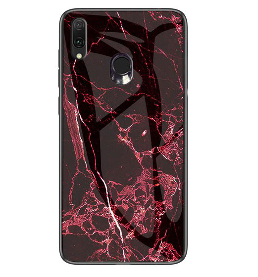 

TPU+Glass чехол Luxury Marble для Samsung Galaxy M20 (Марсала / Бордовый) 708070