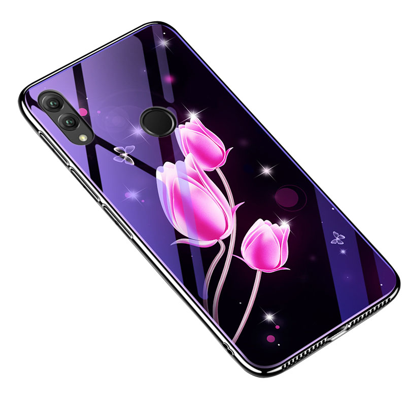 

TPU+Glass чехол Fantasy с глянцевыми торцами для Huawei Honor Play (Тюльпаны) 682954