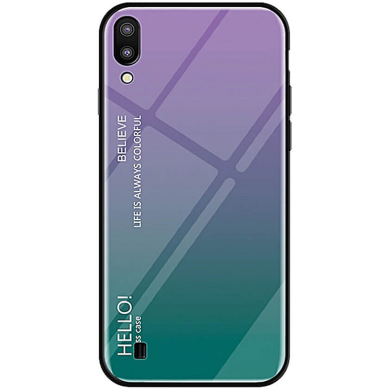 

TPU+Glass чехол Gradient HELLO для Samsung Galaxy A10 (A105F) (Фиолетовый) 707348