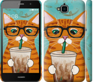 Чохол Зеленоокий кіт в окулярах на Huawei Enjoy 5