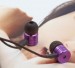 Металеві навушники JX з плетеним дротом і пультом управління (Фіолетовий)