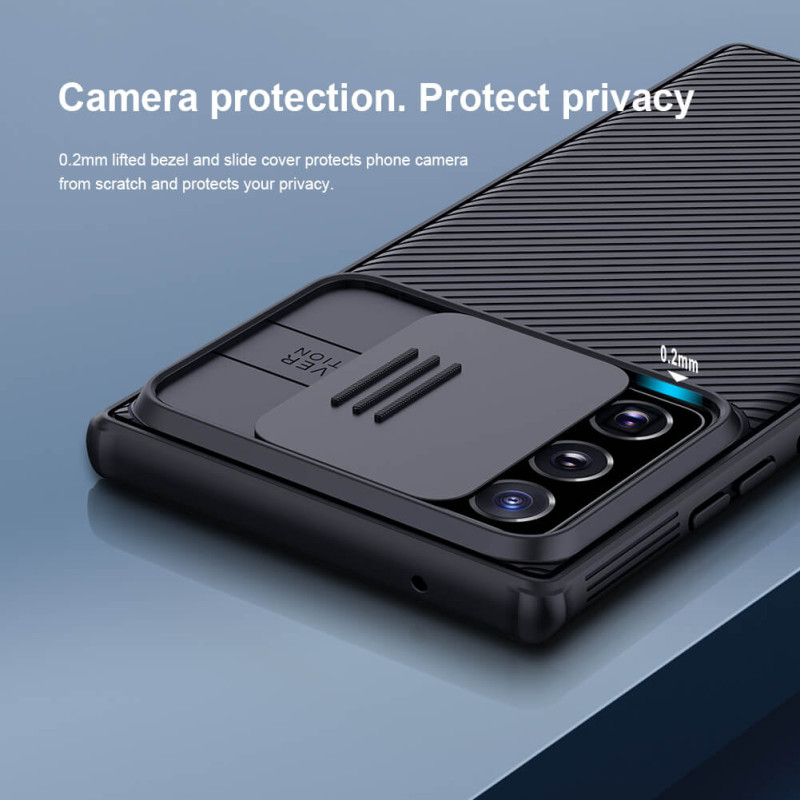 Карбонова накладка Nillkin Camshield (шторка на камеру) на Samsung Galaxy Note 20 Ultra (Чорний / Black) в магазині vchehle.ua