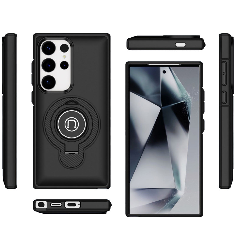 Фото TPU+Textured PC Magnet на Samsung Galaxy S25 Ultra (Black) в маназині vchehle.ua