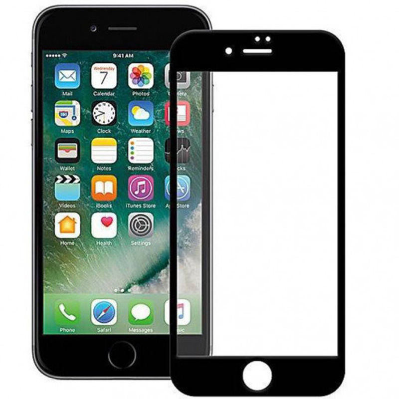 Защитное стекло 2.5D CP+ (full glue) для Apple iPhone 7 / 8 / SE (2020) (4.7") (Черный)
