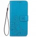 Кожаный чехол (книжка) Four-leaf Clover с визитницей для Meizu M6 Note (Синий)