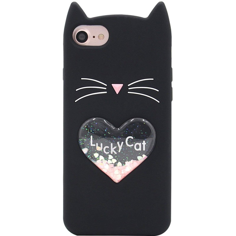 Силиконовый чехол Love Cat 3D для Apple iPhone 6/6s plus (5.5") (Черный)