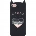 Силиконовый чехол Love Cat 3D для Apple iPhone 6/6s plus (5.5") (Черный)