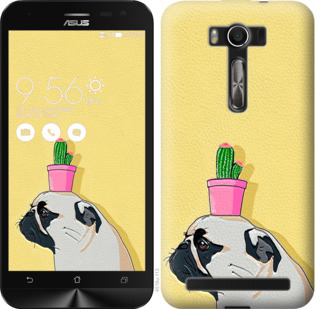 

Чехол Мопс с кактусом для Asus ZenFone 2 Laser ZE500KL 795877