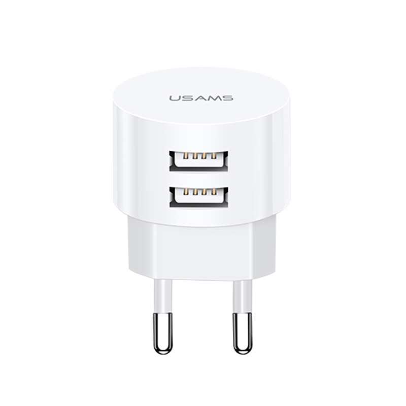 МЗП USAMS T20 Dual USB Round Travel Charger (EU)