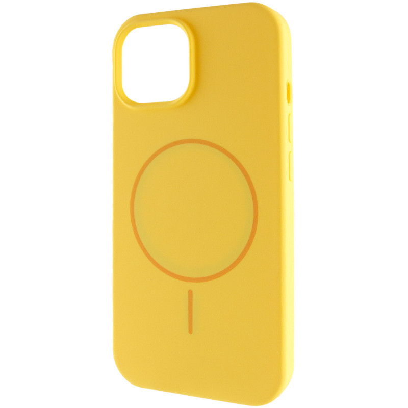 Чохол Silicone Case Full Protective (AA) NO LOGO with Magnetic Safe на Apple iPhone 14 (6.1") (Жовтий / Yellow)