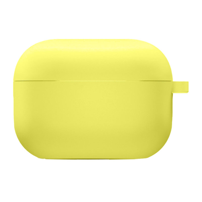 Силіконовий футляр з мікрофіброю для навушників Airpods Pro 2 / Pro (Жовтий / Bright Yellow)