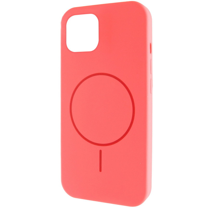 Чехол Silicone Case Full Protective (AA) NO LOGO with Magnetic Safe для Apple iPhone 11 (6.1") (Арбузный / Watermelon red)