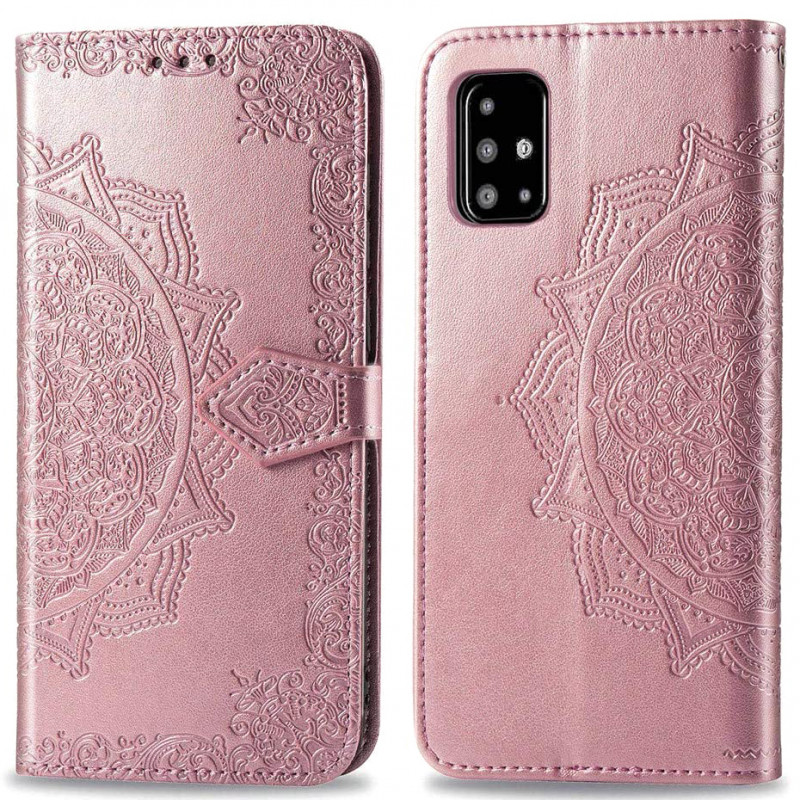 Кожаный чехол-книжка Art Case с визитницей для Samsung Galaxy A71 (Розовый)