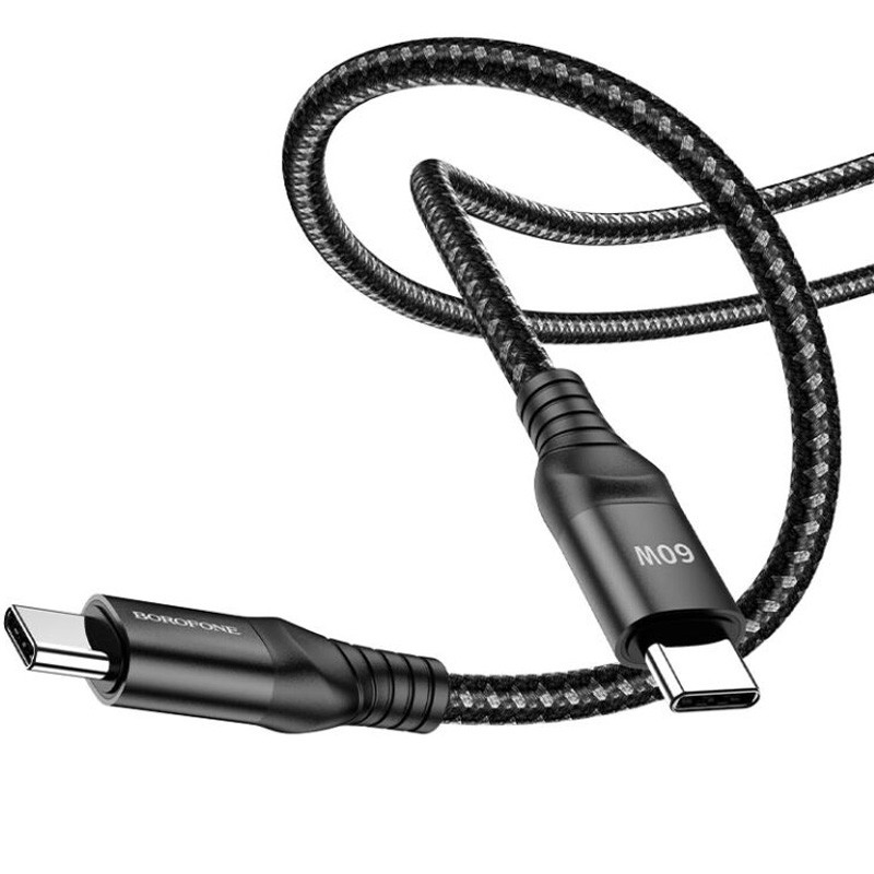 Фото Дата кабель Borofone BX56 60W Type-C to Type-C (1.5m) (Black) на vchehle.ua