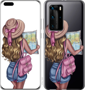 

Чехол Девушка с картой для Huawei P40 Pro 933412